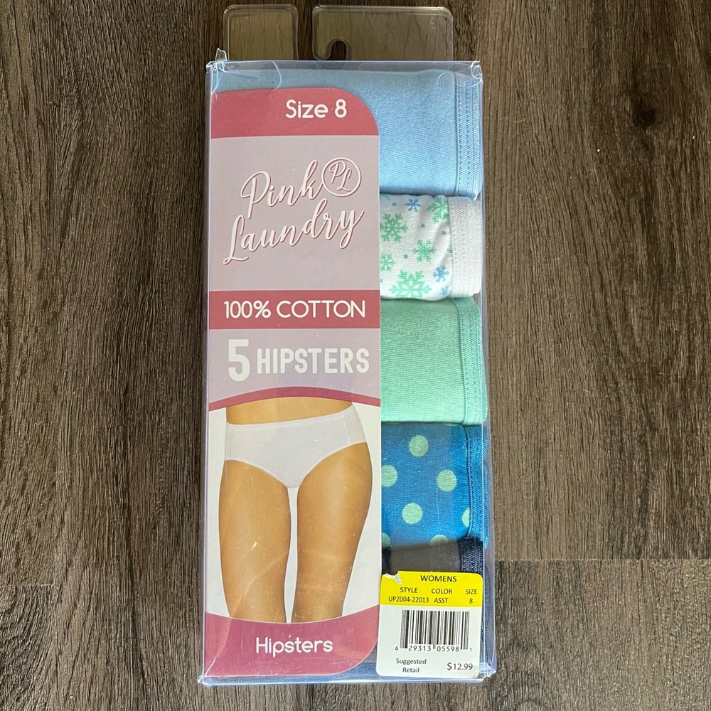 NWT Five Pair Women’s Size 8 Pink Laundry Hipster Panties